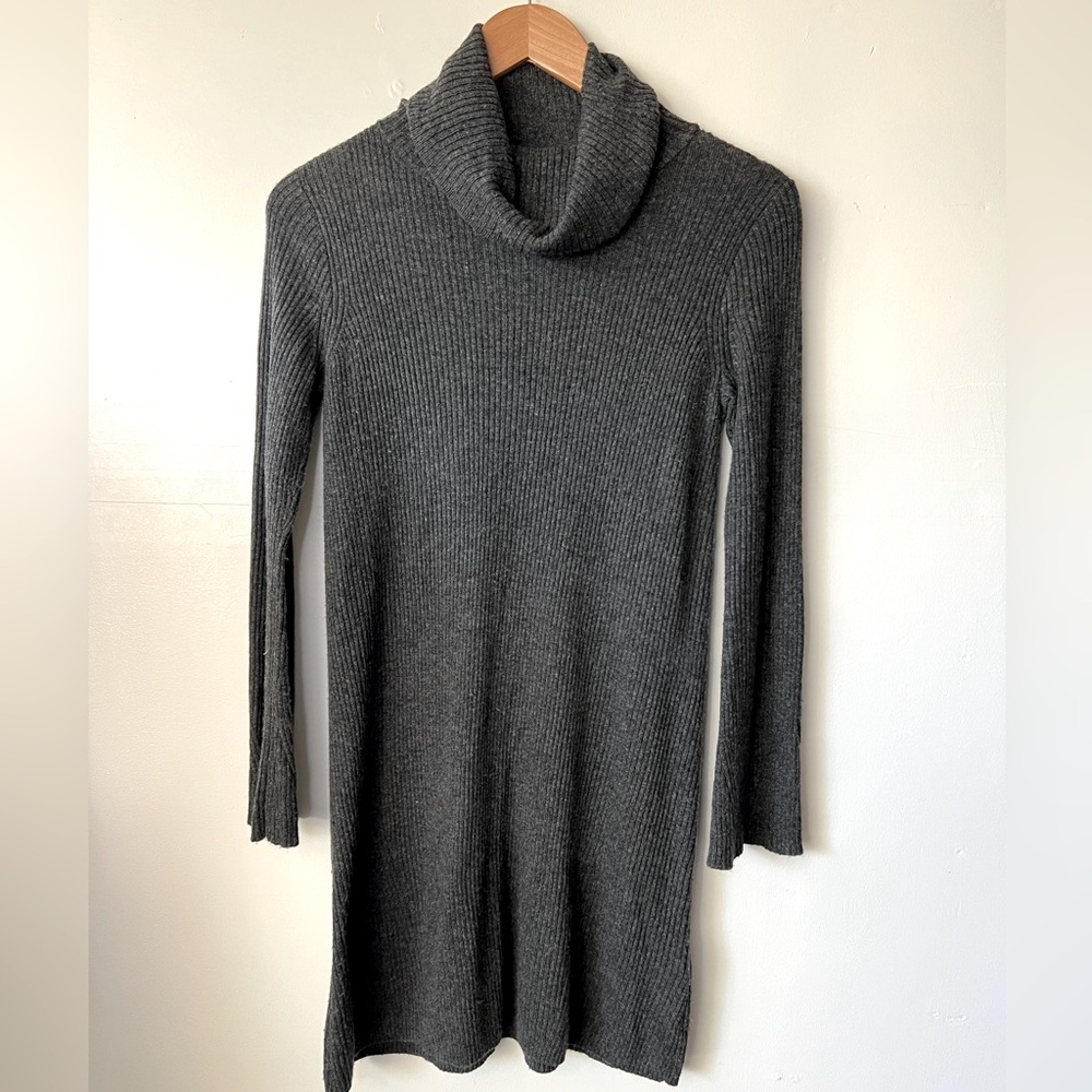 Madewell Dark Gray Turtleneck Sweater Dress, XXS